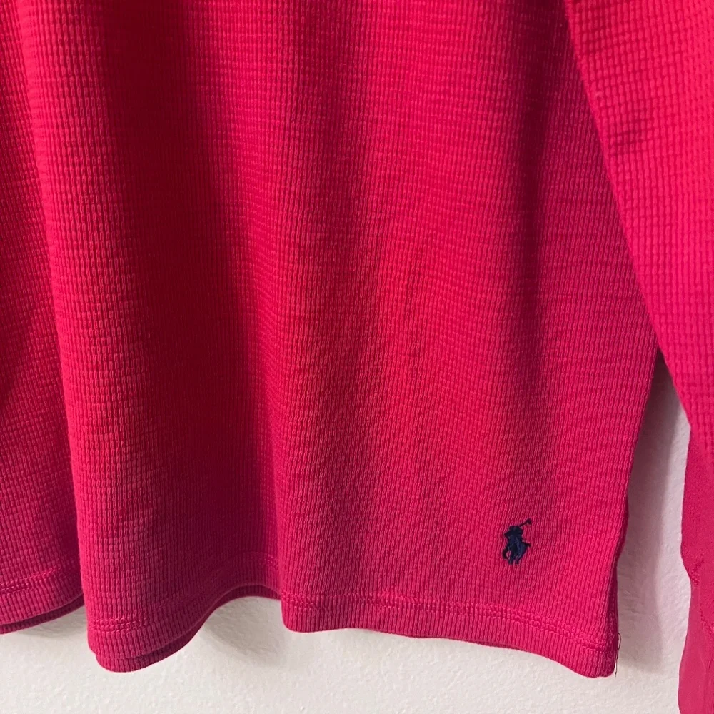 Polo Ralph Lauren Men's Red  Waffle Knit Thermal Crew-Neck Long Sleeve Sz XL